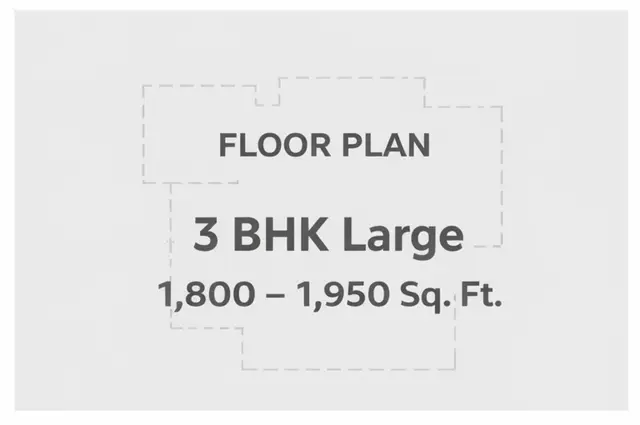 L&T Jakkur 3 BHK + Maid 1,800-1,950 sqft floor plan layout